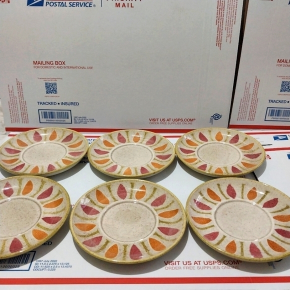 PÉPE Pattern By Red Wing Mid-Century China Saucer Plates (Set Of 6) 1962-1963 - Picture 1 of 6